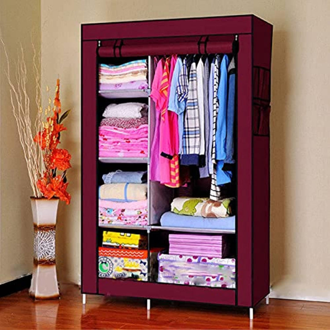 Luxury Fabric Wardrobe – Portable Multifunctional Cloth Cabinet with Dust Cover | 105×45×175 cm Luxury Fabric Wardrobe – Portable Multifunctional Cloth Cabinet with Dust Cover | 105×45×175 cm